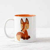 かわいい狡猾な漫画キツネマグカップ ツートーンマグカップ (左)