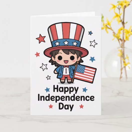 かわいい独立記念日 カード (黄色い花)