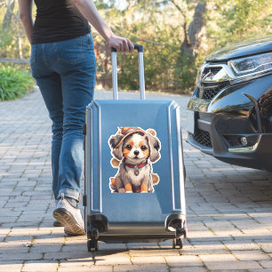 かわいい独身の犬のステッカー シール