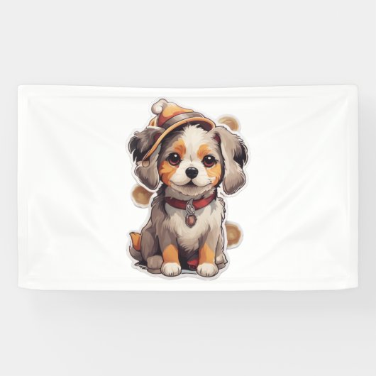 かわいい独身の犬のステッカー 横断幕 (横)