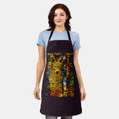 かわいい狼のおもしろい エプロン (着用した状態)