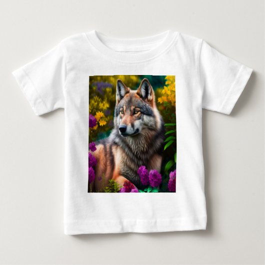 かわいい狼 ベビーTシャツ (正面)