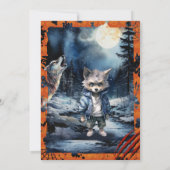 かわいい狼 水彩画の森 招待状 (裏面)