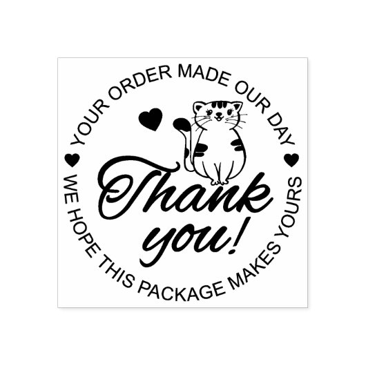 かわいい猫ありがとう ラバースタンプ (インプリント)