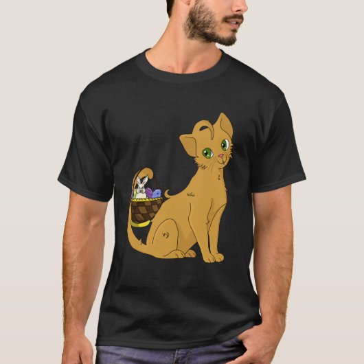 かわいい猫うさぎバスケットイースターエッグ Tシャツ (正面)