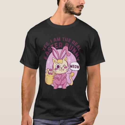 かわいい猫うさぎ Tシャツ (正面)