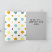 かわいい猫おたくメガネハッピーバースデーグリーティングカード カード (内部)