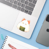 かわいい猫おにぎりステッカー シール (ノートパソコンとiPhone)