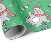 かわいい猫おもしろいのクリスマス、うれしいあいさつ ラッピングペーパー (ロールコーナー)