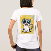 かわいい猫おもしろいのジョークのサングラス Tシャツ (裏面)