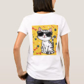 かわいい猫おもしろいのジョークのサングラス Tシャツ (裏面)
