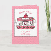 かわいい猫おもしろいパーティー子猫マンガ誕生日 カード (正面)