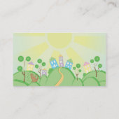 かわいい猫および家の移動家 名刺 (裏面)