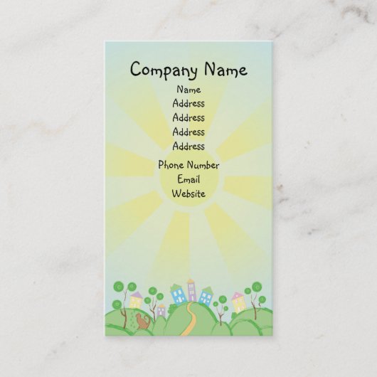 かわいい猫および家の移動家 名刺 (正面)