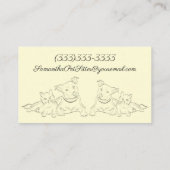 かわいい猫および犬のプリントペット付き添い 名刺 (裏面)