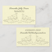 かわいい猫および犬のプリントペット付き添い 名刺 (正面/裏面)