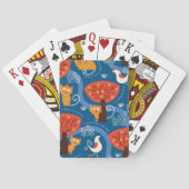 かわいい猫および鳥が付いているパターン トランプ (裏面)