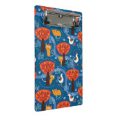 かわいい猫および鳥が付いているパターン ミニクリップボード (アングル)