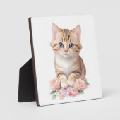 かわいい猫お洒落フローラ フォトプラーク (正面)