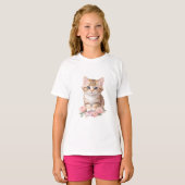 かわいい猫お洒落フローラ Tシャツ (正面フル)