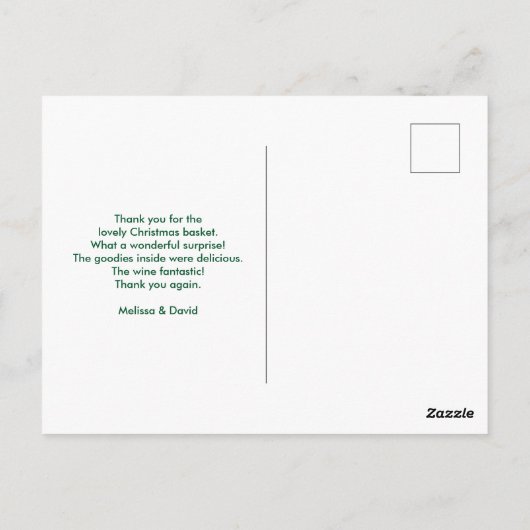 かわいい猫お茶の子に座るクリスマス ポストカード (裏面)