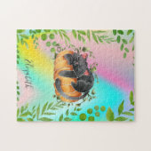 かわいい猫かぼちゃカラフル ジグソーパズル (横)