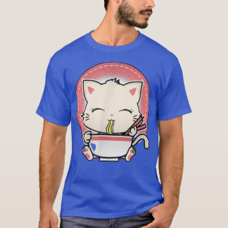 かわいい猫かわいいアニメおたく日本のラーメン Tシャツ