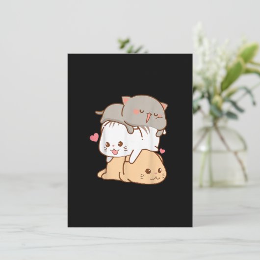 かわいい猫かわいい日本のアニメおたくギフトガールズボー 招待状 (スタンド正面)