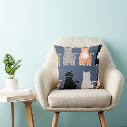 かわいい猫がおもしろいパターンを生む クッション (椅子)