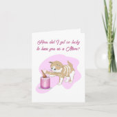 かわいい猫がお母さんのケーキをスワイプ カード (正面)