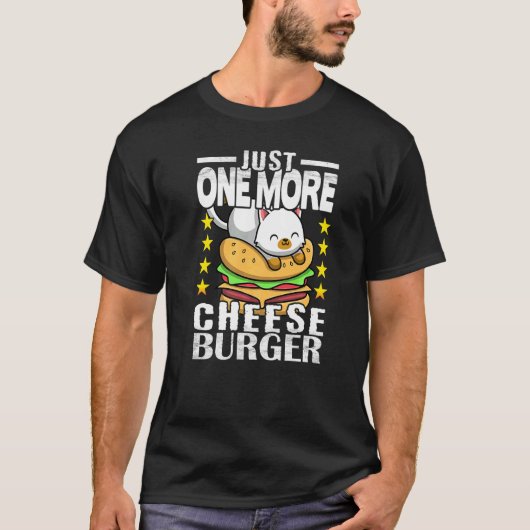 かわいい猫がもう一つチーズバーガーを Tシャツ (正面)