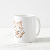 かわいい猫がコーヒーを飲むカワイイデザイン コーヒーマグカップ (正面右)
