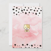 かわいい猫がタピオカ茶を飲む誕生日招待状 招待状 (裏面)