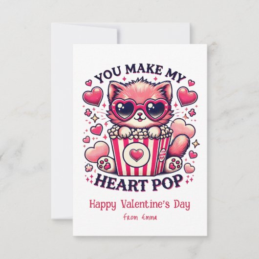 かわいい猫がハートをポップにする教室 ノートカード (正面)
