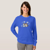 かわいい猫がバカなウサギを叩く Tシャツ (正面フル)
