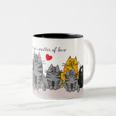 かわいい猫がマグをしカスタムて文字 ツートーンマグカップ (正面右)