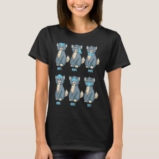 かわいい猫がマスクの付け方を生徒たちに教えている Tシャツ