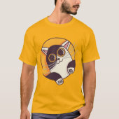 かわいい猫が外を見る Tシャツ (正面)