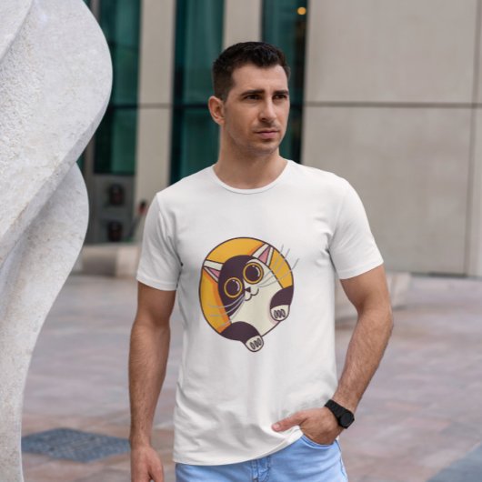 かわいい猫が外を見る Tシャツ