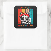 かわいい猫が大好きな女おもしろいの子 スクエアシール (バッグ)