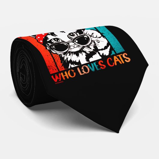 かわいい猫が大好きな女おもしろいの子 ネクタイ (ロール)