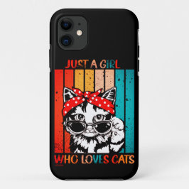 かわいい猫が大好きな女おもしろいの子 iPhone 11 ケース