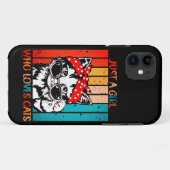 かわいい猫が大好きな女おもしろいの子 Case-Mate iPhoneケース (裏面(横))