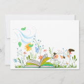 かわいい猫が庭で本を読む 招待状 (裏面)