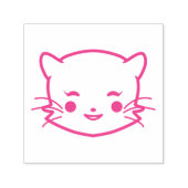 かわいい猫が微笑む セルフインキングスタンプ (デザイン)