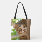 かわいい猫が木に登る トートバッグ (裏面)