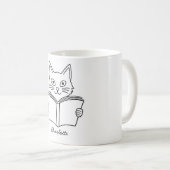かわいい猫が本を読む コーヒーマグカップ (正面右)