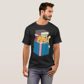 かわいい猫が本を読む Tシャツ (正面フル)