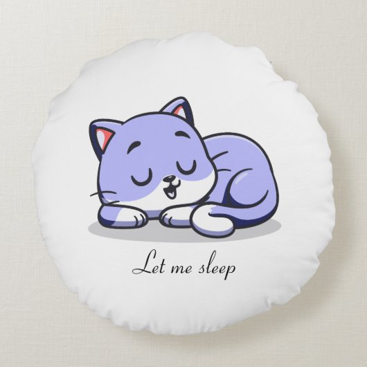 かわいい猫が眠る ラウンドクッション (裏面)