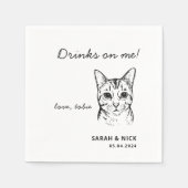 かわいい猫が私の飲み結婚物 スタンダードカクテルナプキン (正面)